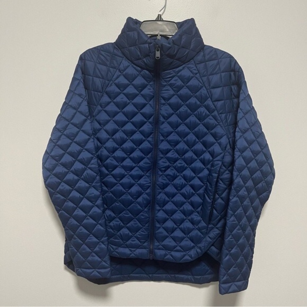 Athleta Whisper Featherless Jacket Quilted Puffer Full Blue Small